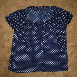 Large blue and white dot blouse GAP